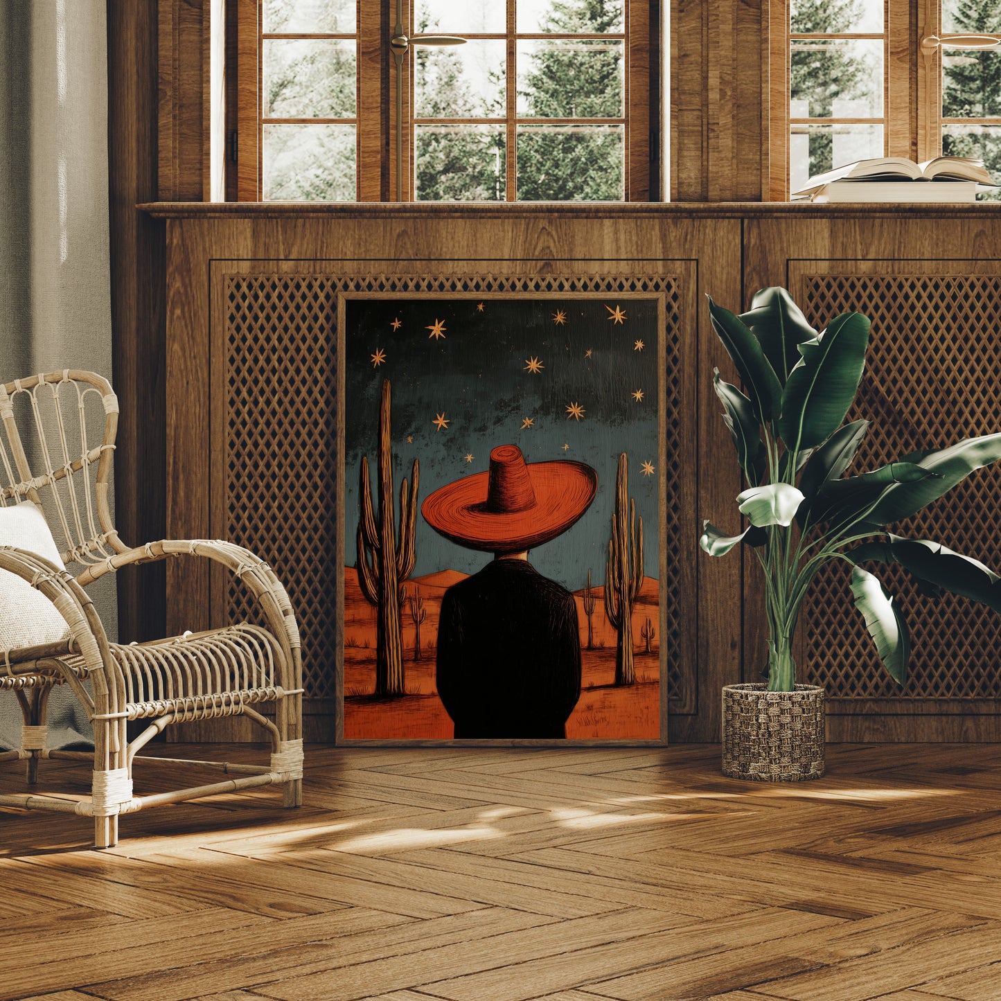 Saguaros Count Stars After Sunset