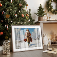 Frontier Santa Rides Through Winter Snow