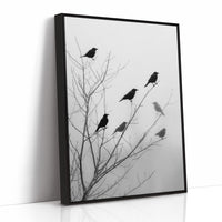 Ravens Perch On Winter Branches