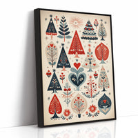 Scandinavian Folk-Art Christmas Trees Pattern