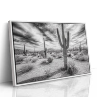 Saguaro Silence in Black and White