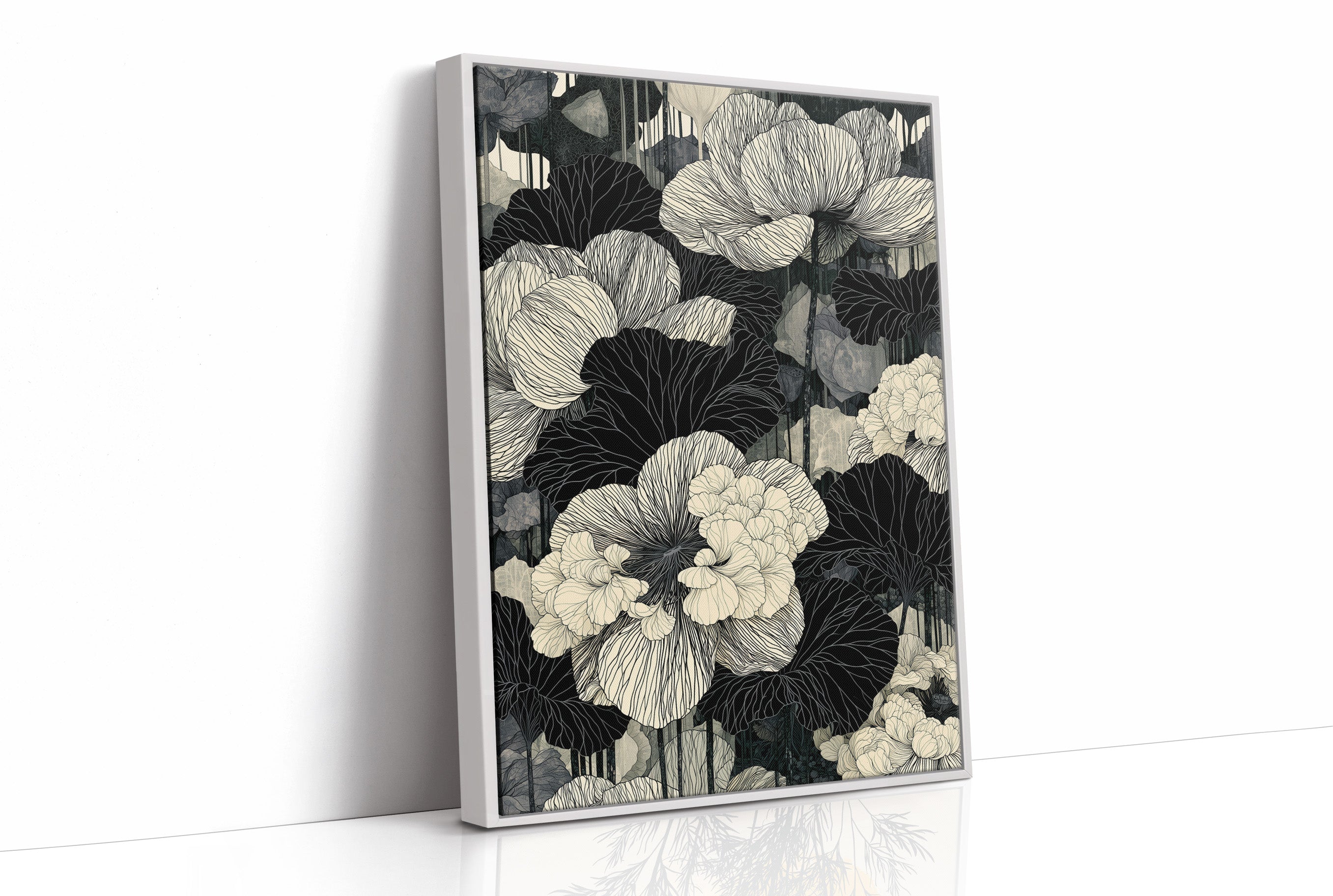 Hibiscus in Fine Black Ink