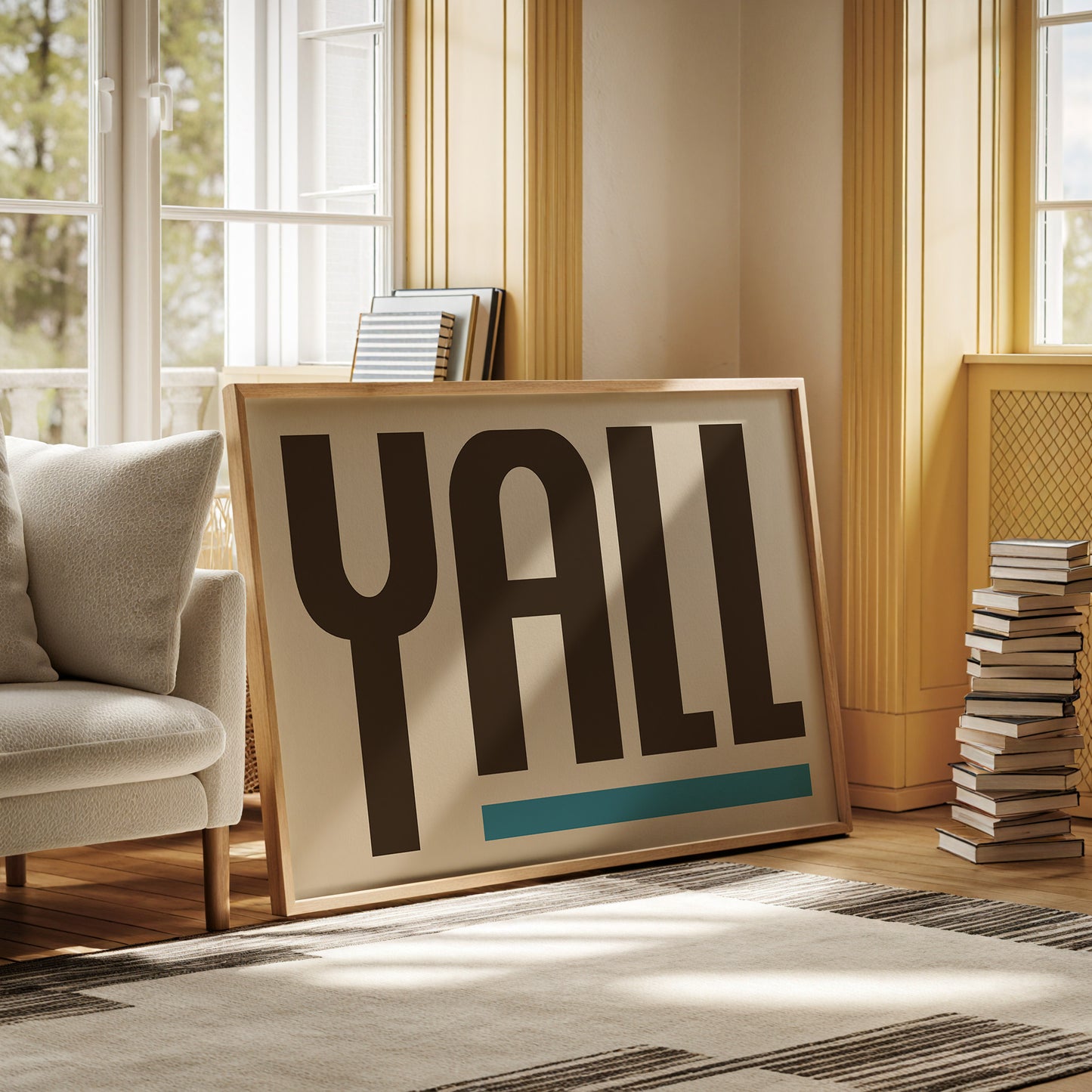 Y’all Typography Print with Teal Underline