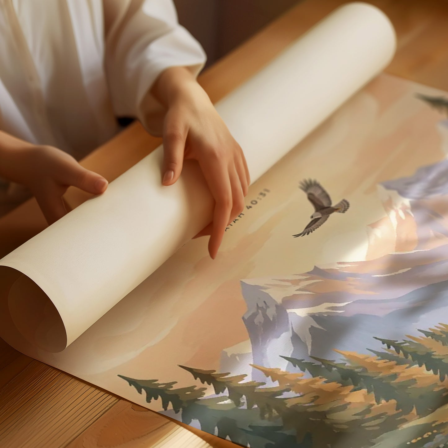 Wings Like Eagles: Alpine Meadow Scripture Print