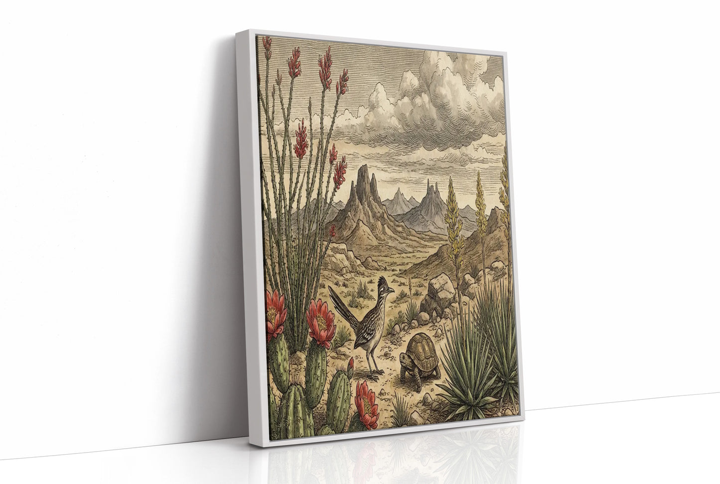 Desert Roadrunner and Tortoise