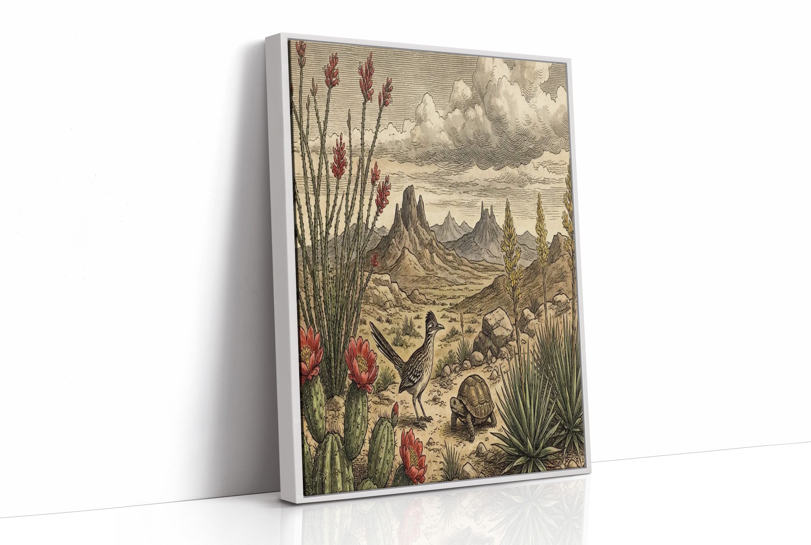 Desert Roadrunner and Tortoise