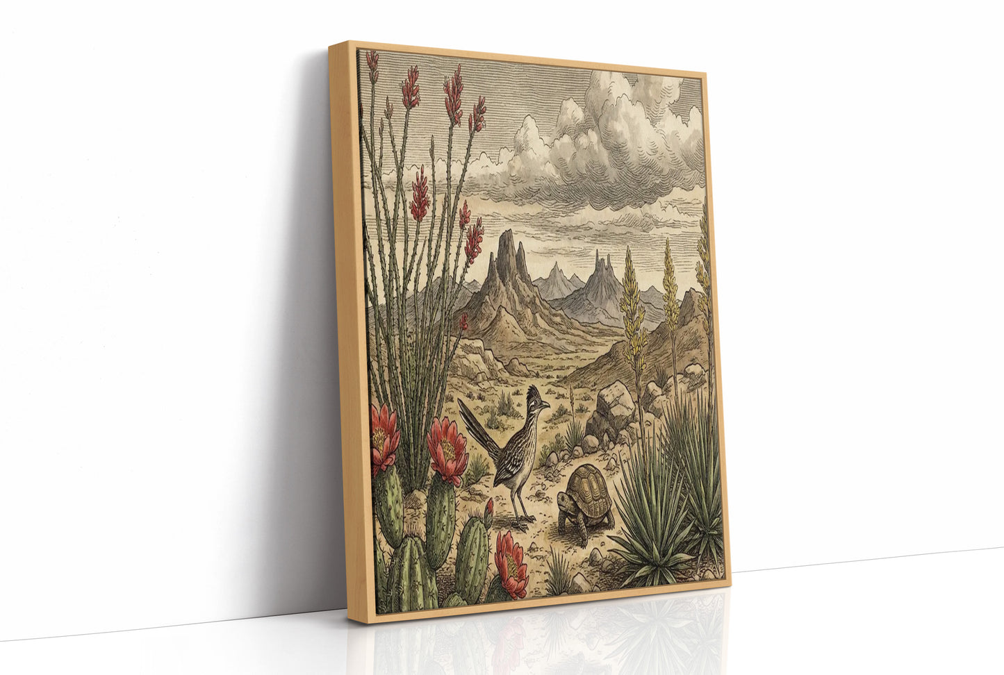 Desert Roadrunner and Tortoise