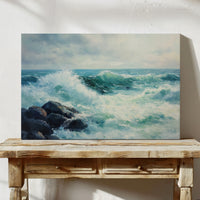 Ocean Swells Dance Against Stone