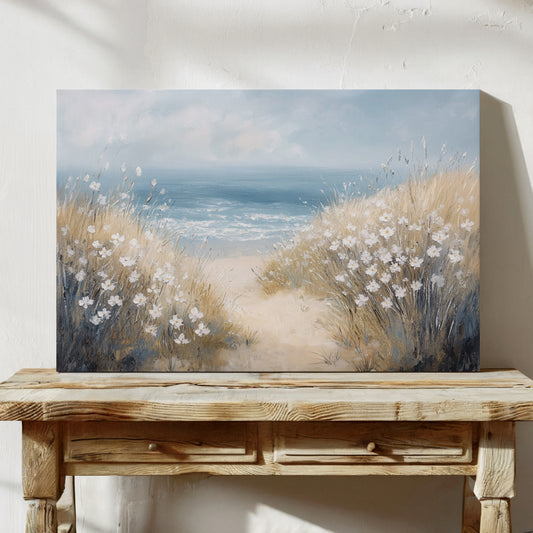 Coastal Daisies Dance Above Summer Waves
