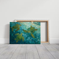 Sea Turtles Float Through Crystal Waters