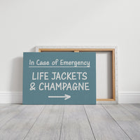 Life Jackets & Champagne Sign