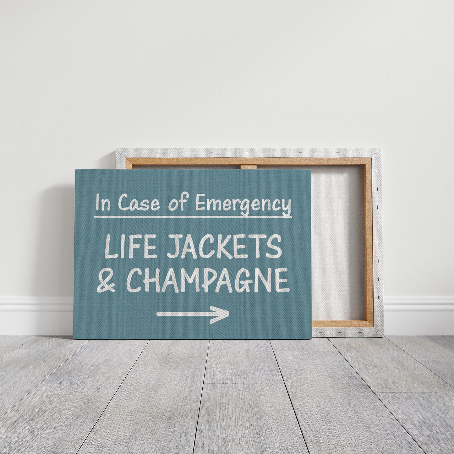 Life Jackets & Champagne Sign