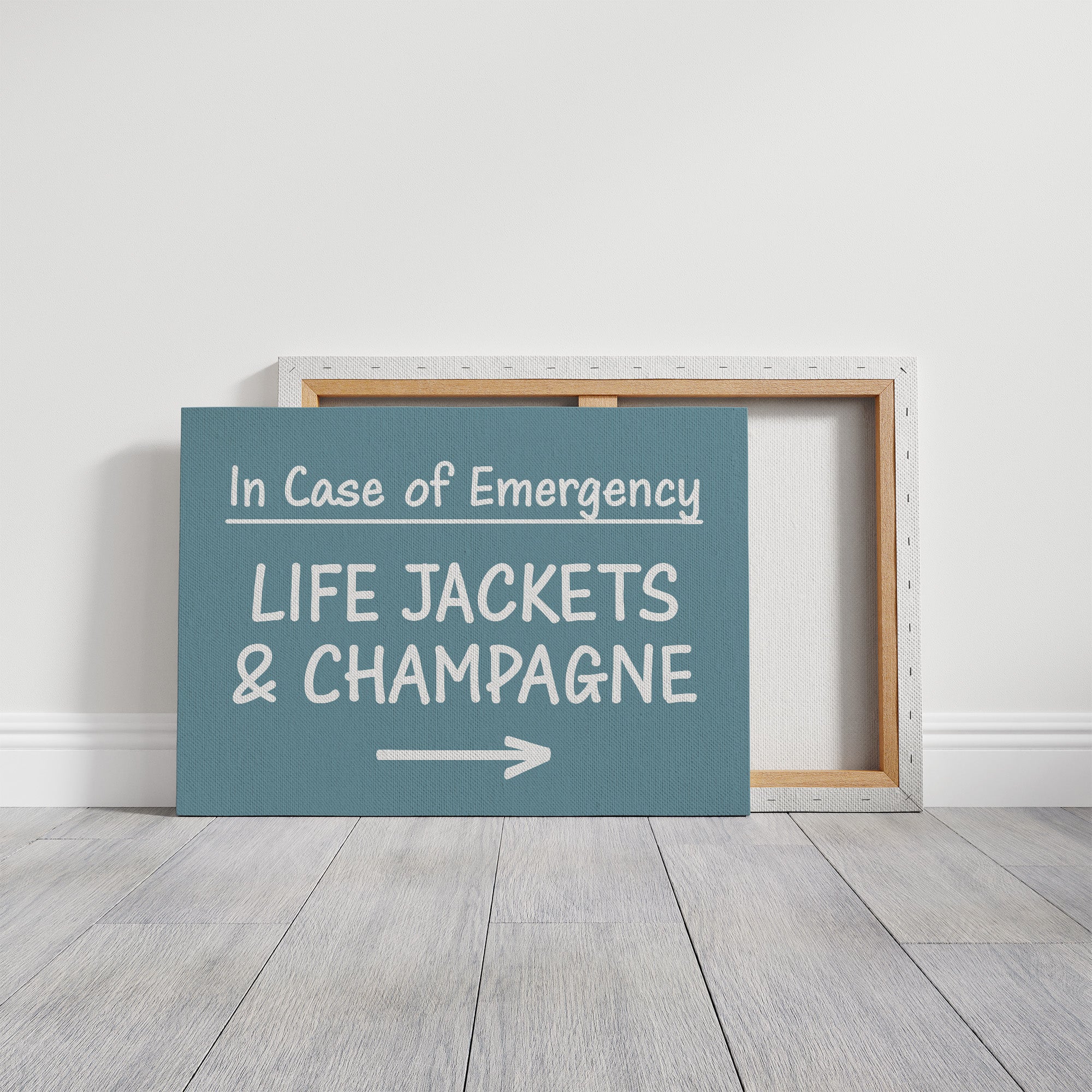 Life Jackets & Champagne Sign