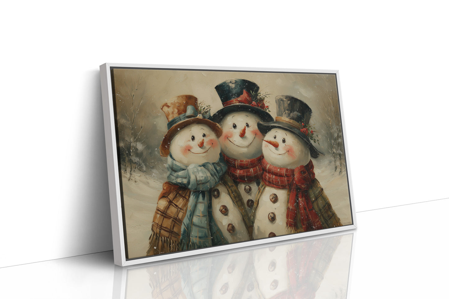 Three Smiles in Falling Snow