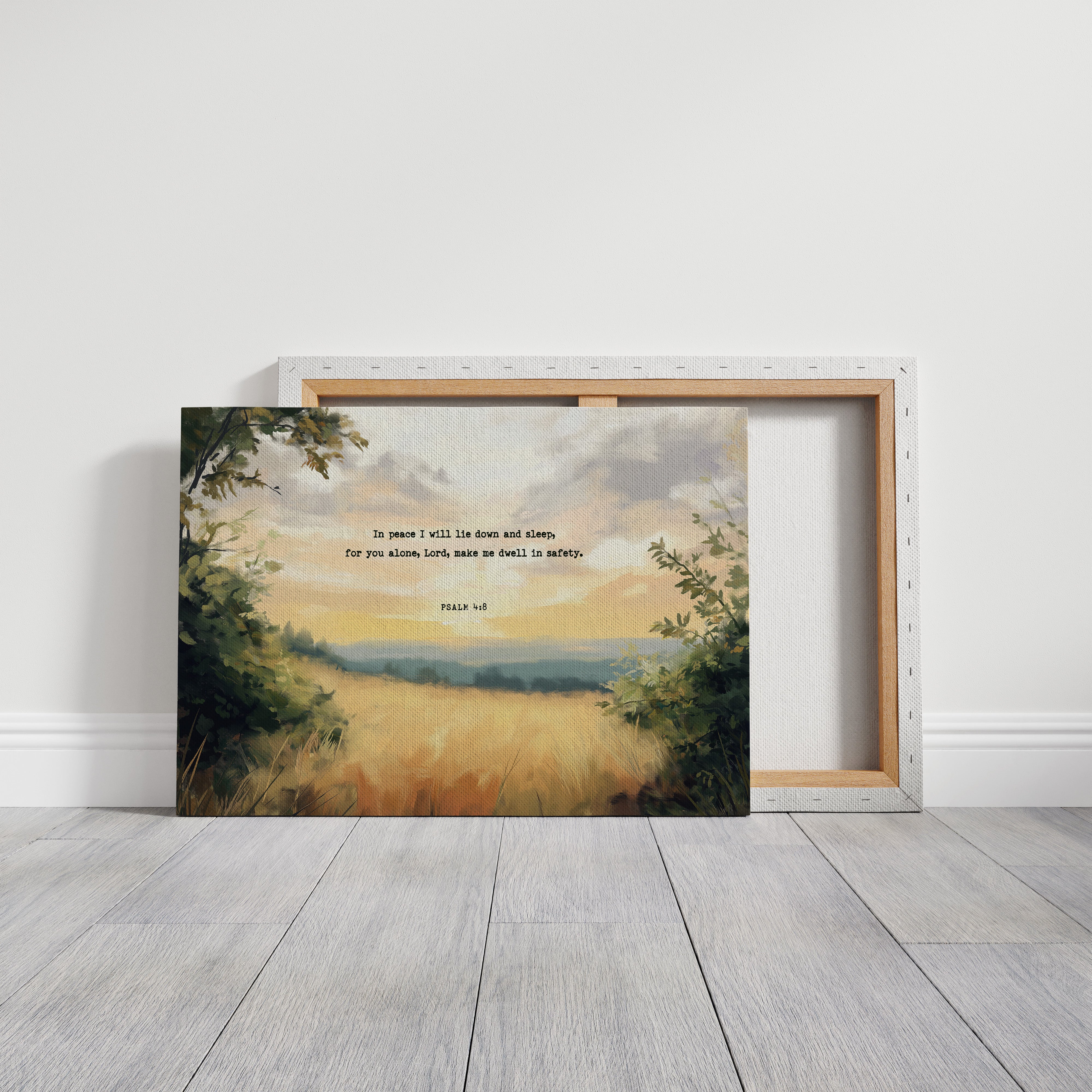 Golden Field of Peace with Psalm 4:8