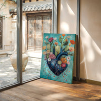 Cactus Heart Bloom – Surreal Desert Botanical Wall Art