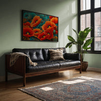 Poppies Dance In Turquoise Dreams