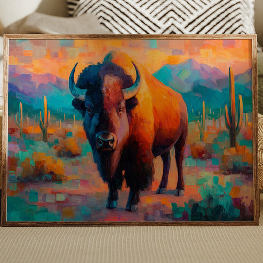 Sunset Bison Claims Desert Thunder