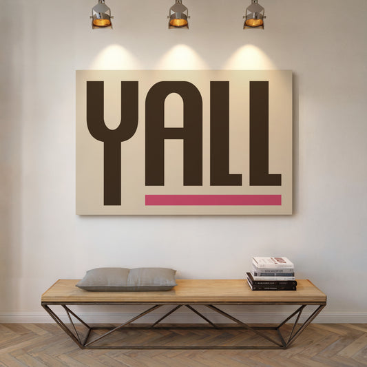 Y’all Typography Print with Pink Underline
