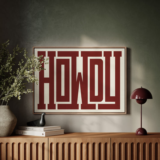 Howdy Maze Style Western Welcome Art