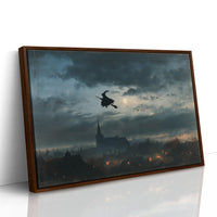 Red-Eye Flight Over Town