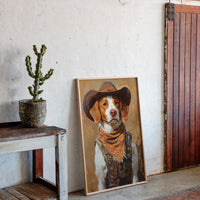 Brittany Spaniel Cowboy in Sunset Bandana
