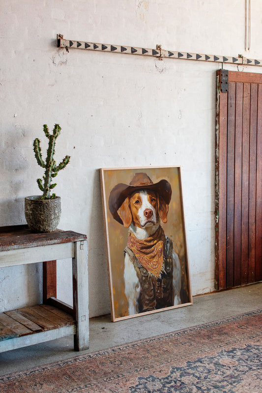 Brittany Spaniel Cowboy in Sunset Bandana