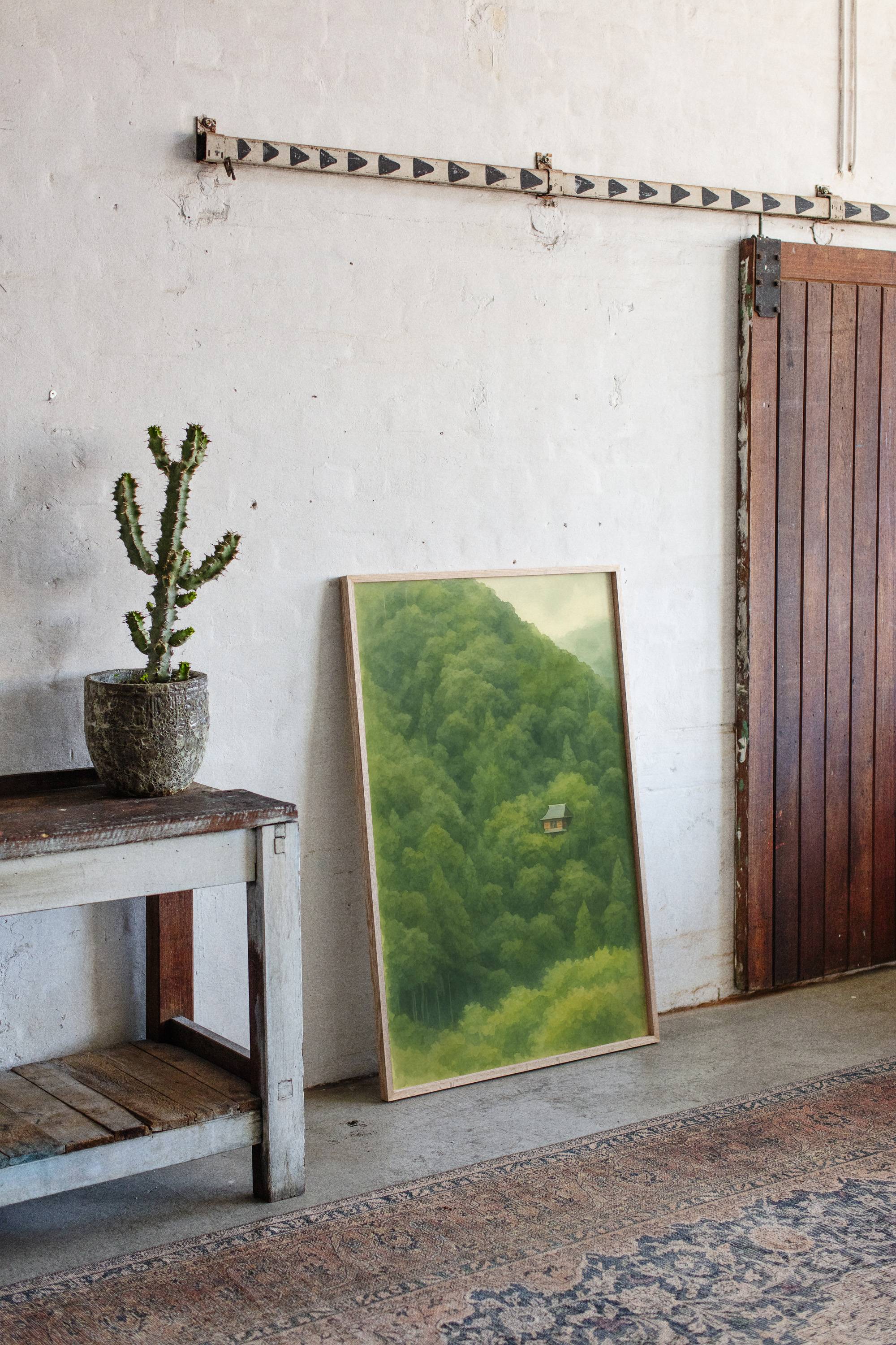 Solitary Temple Among Emerald Hills