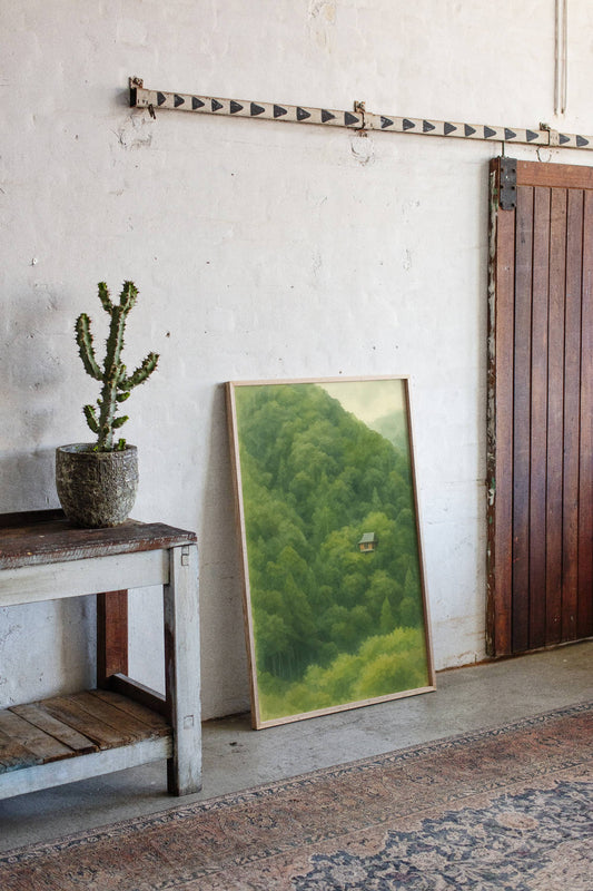 Solitary Temple Among Emerald Hills