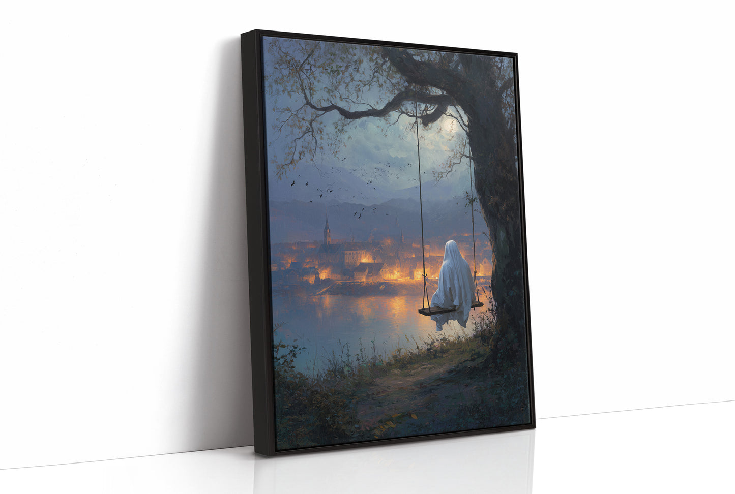 Midnight Swing Above Glowing Harbor