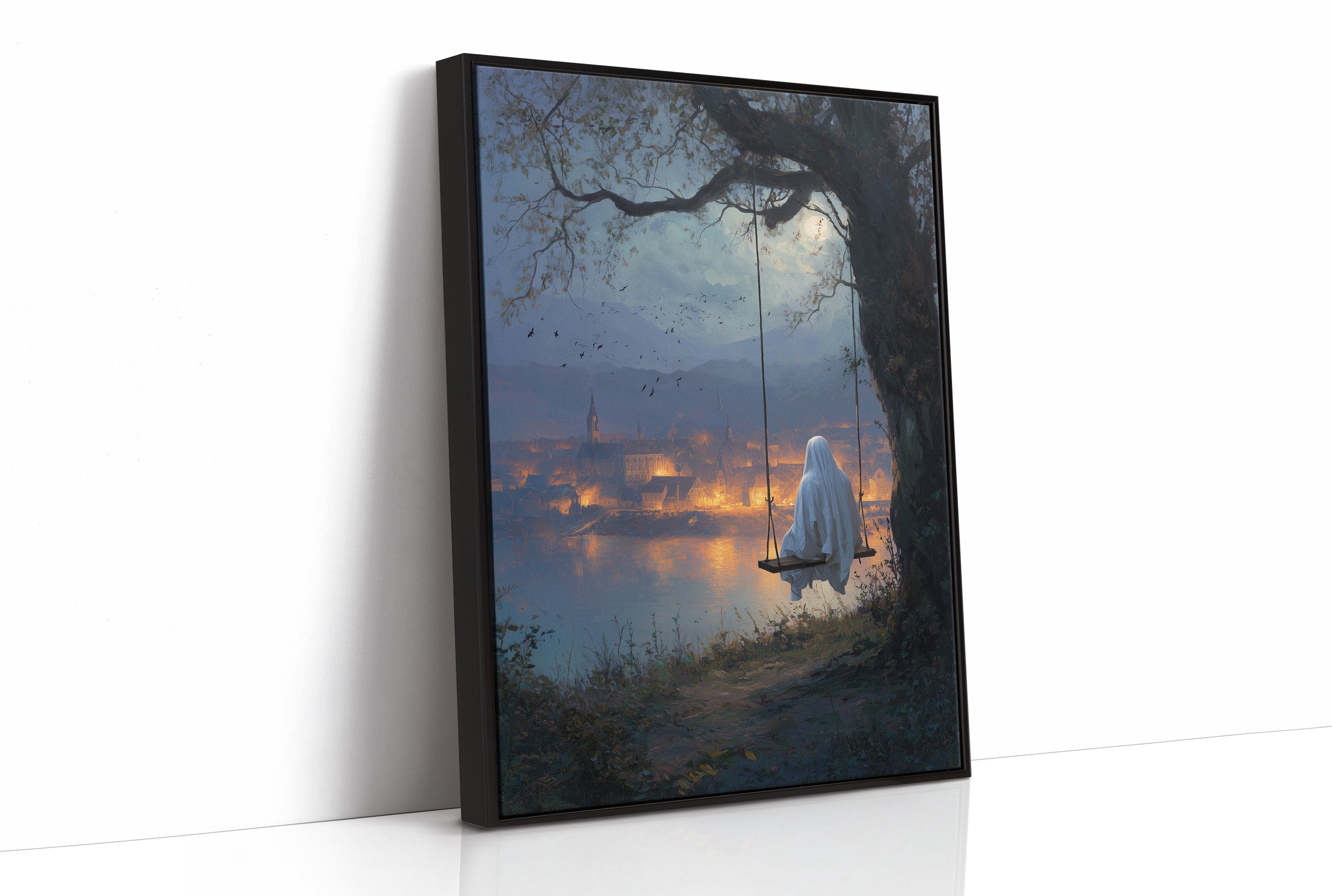 Midnight Swing Above Glowing Harbor