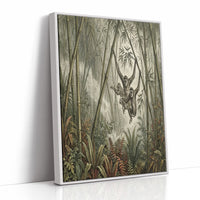 Gibbons Swinging Through Bamboo