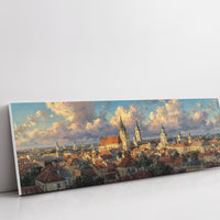 Golden Light Over Historic City Skyline