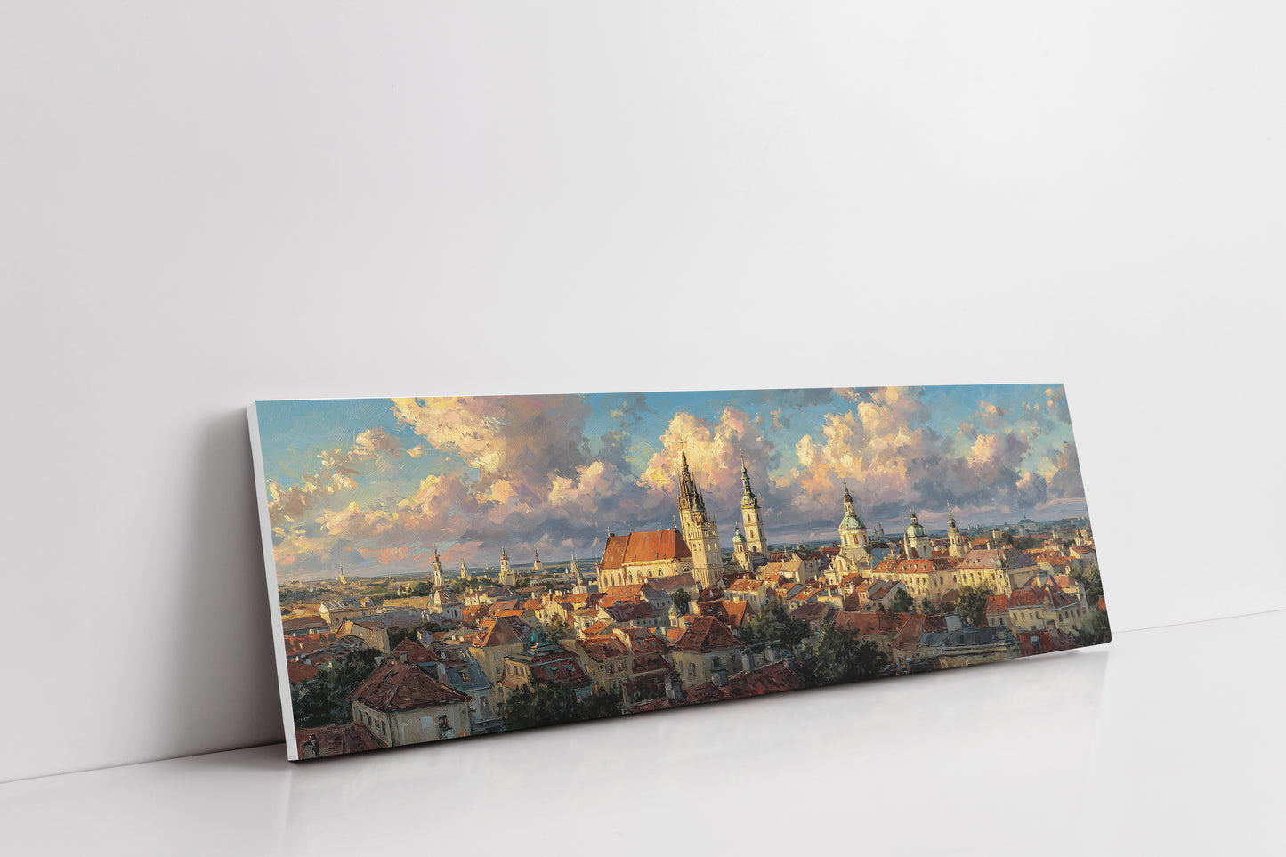 Golden Light Over Historic City Skyline