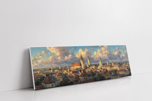 Golden Light Over Historic City Skyline