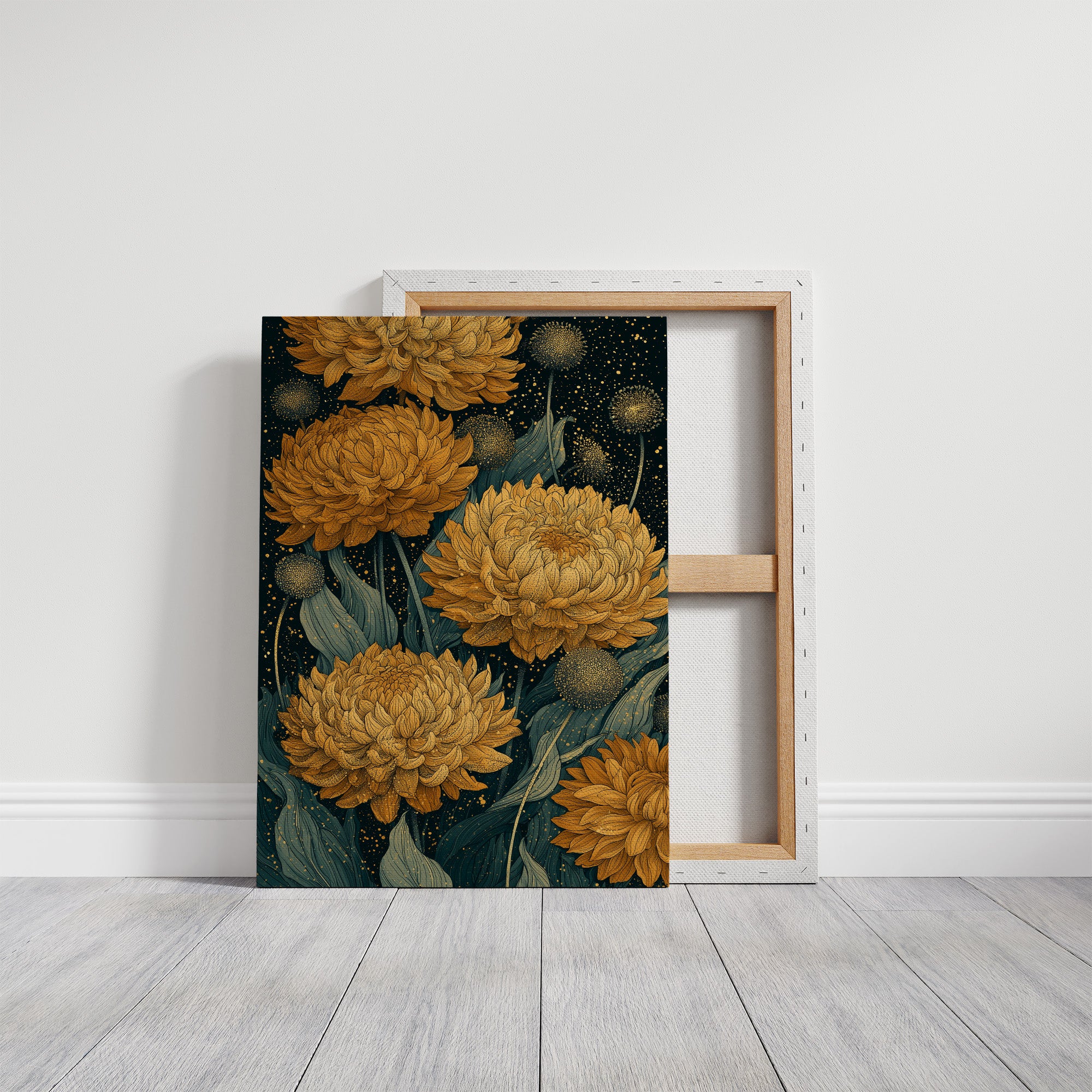 Chrysanthemums and Dandelion Stars: Dark Botanical III