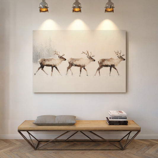 Winter Caribou Cross Misty Plains