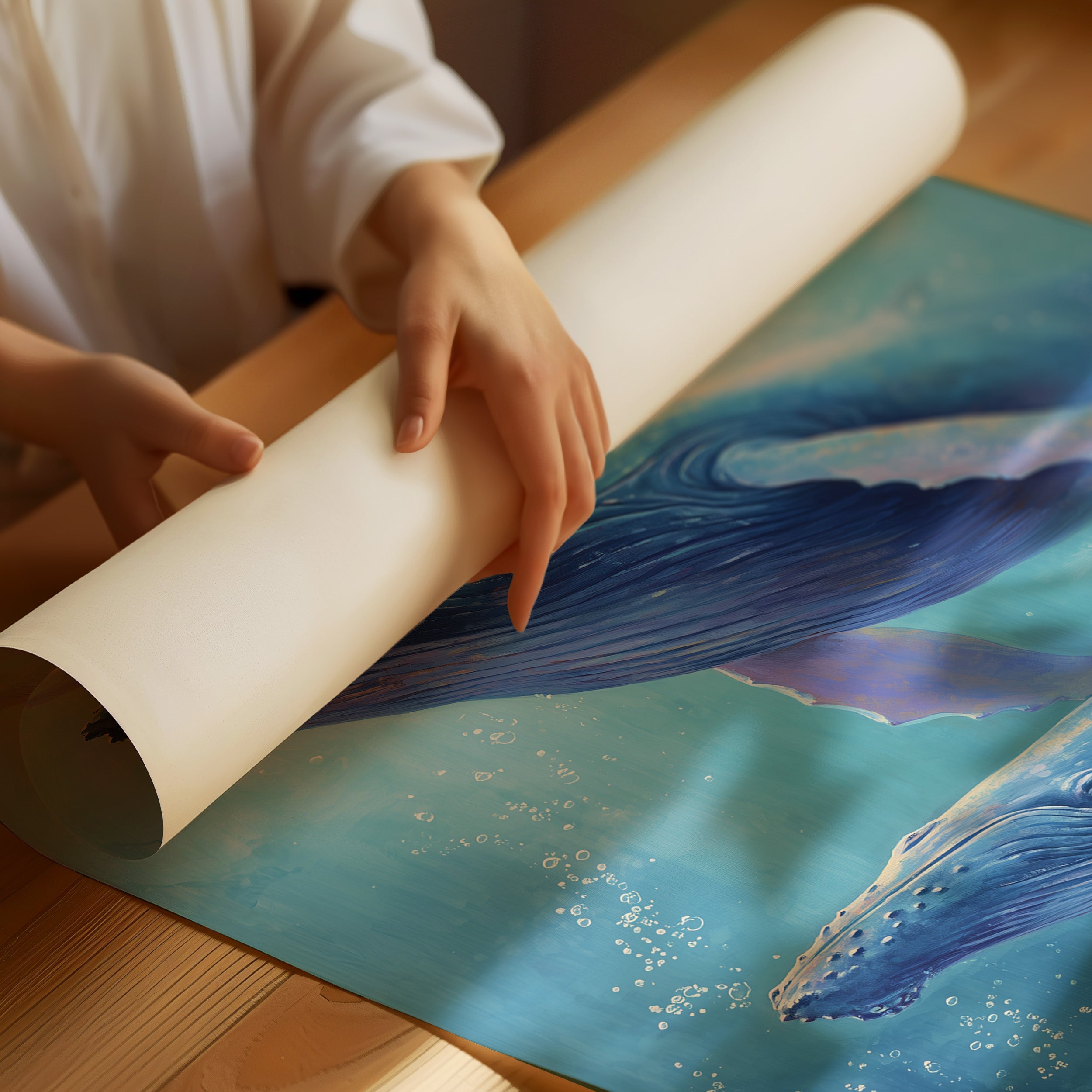 Cerulean Giants Dance Below Light