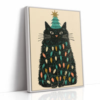 Cat Wrapped in Christmas Lights