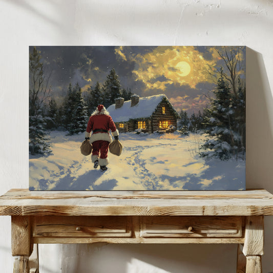 Moonlit Journey To Cabin Warmth
