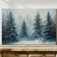 Silent Snow Settles Among Evergreens