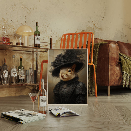 Regal Squirrel in Victorian Attire