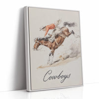 Wild Mustang Chase - Bronc Riding Cowboys