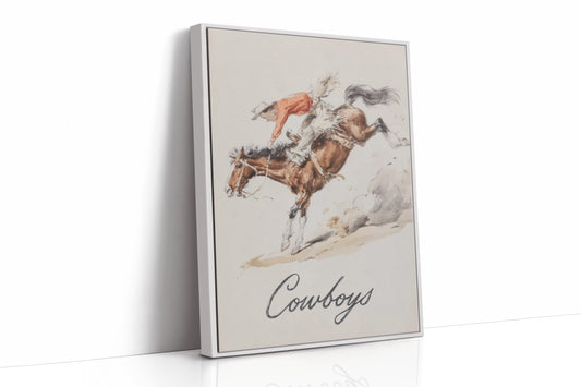 Wild Mustang Chase - Bronc Riding Cowboys