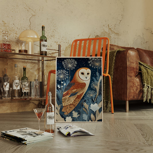 Barn Owl Amidst Ethereal Flora