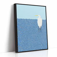 Egret in Blue Dotted Waters