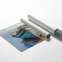 Blue Boat Rests At Tide