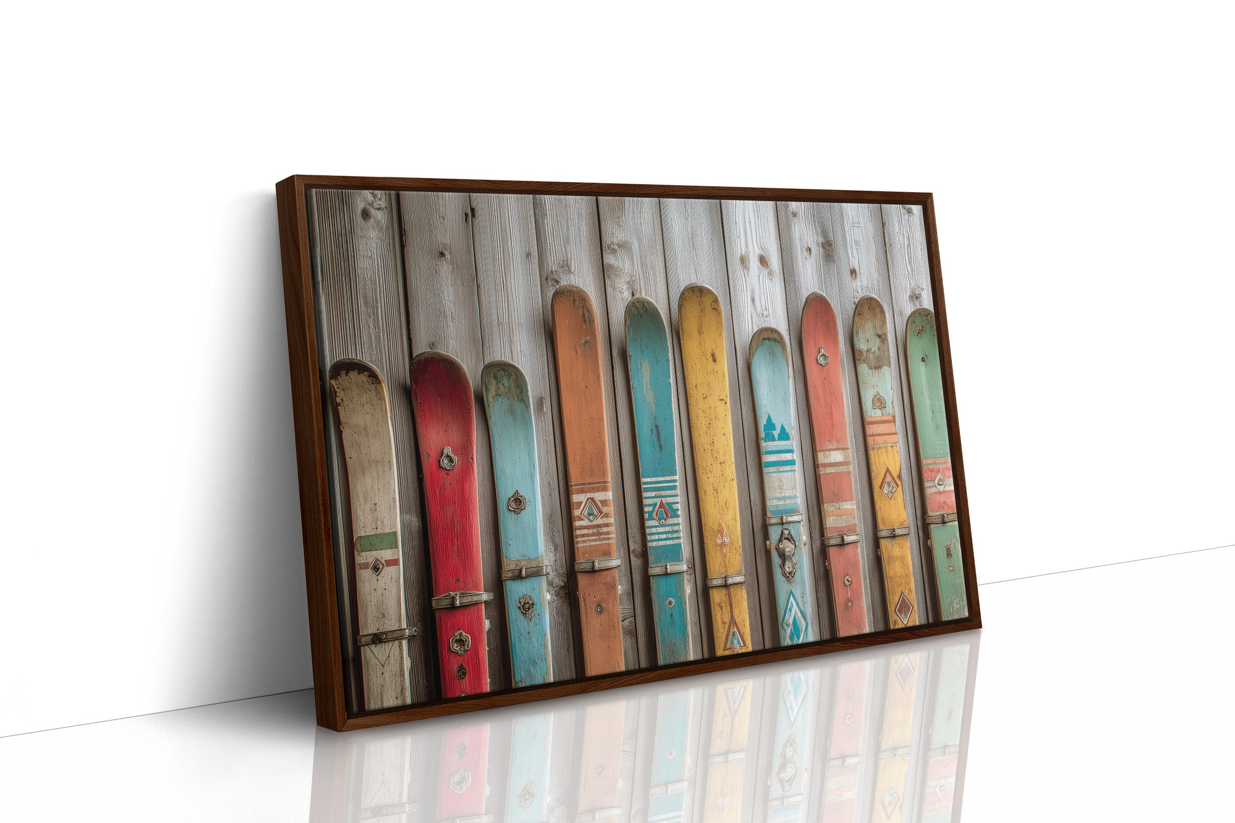 Colors Rest Against Weathered Wood