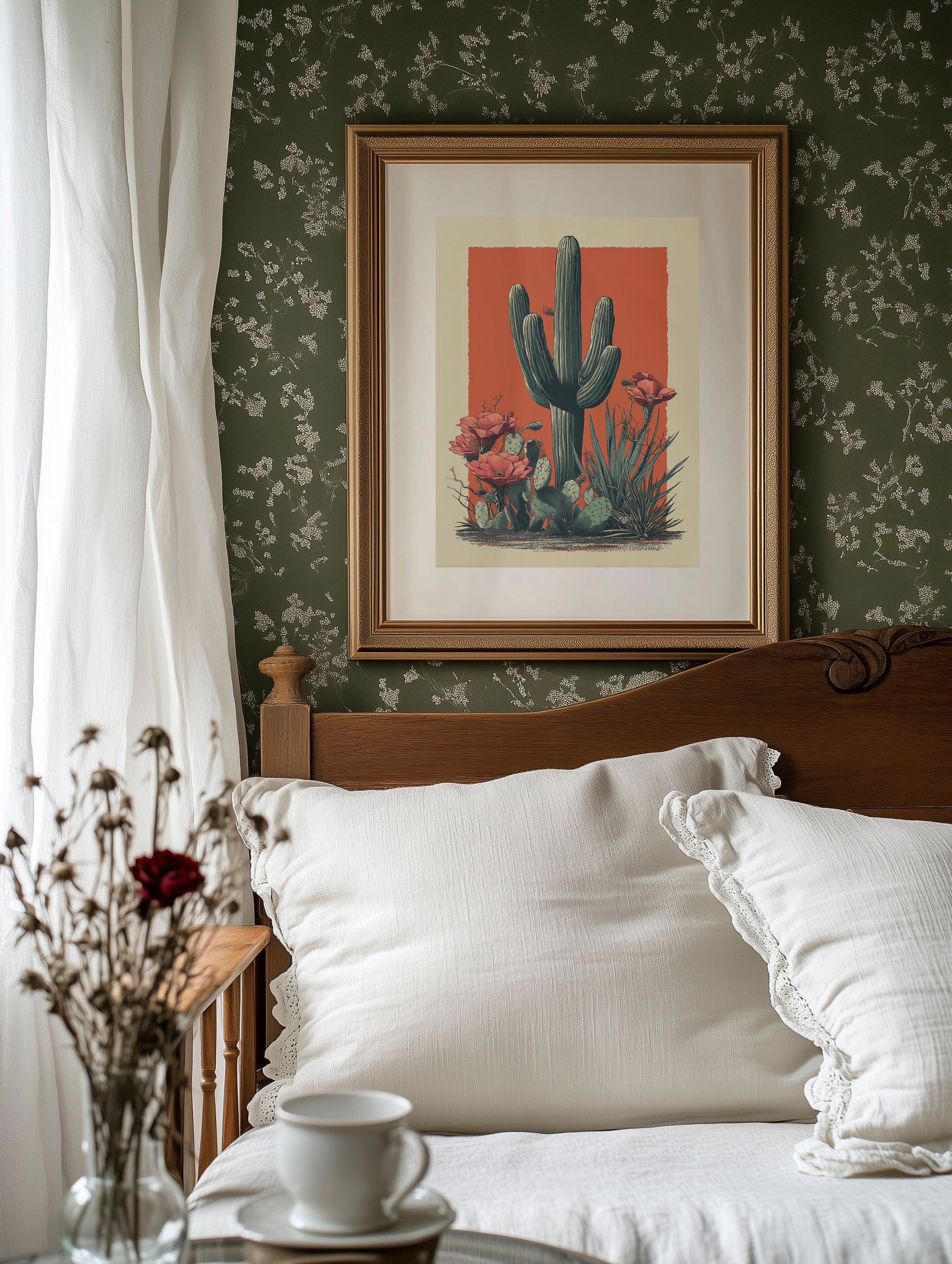 Saguaro Tales In Coral Sunset
