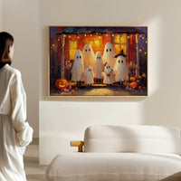 Gathering Under Pumpkin Light